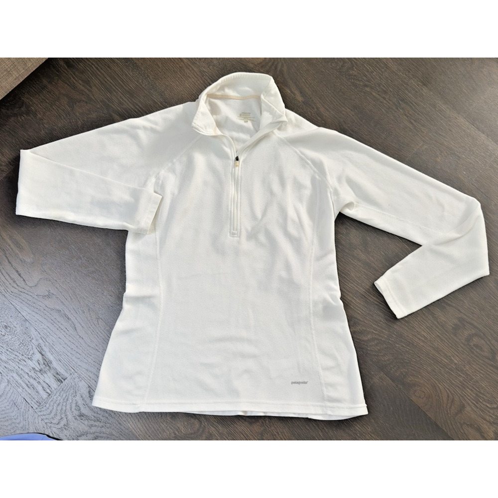 Patagonia Performance Baselayer Capilene White Quarter Zip Size‎ Large Women's